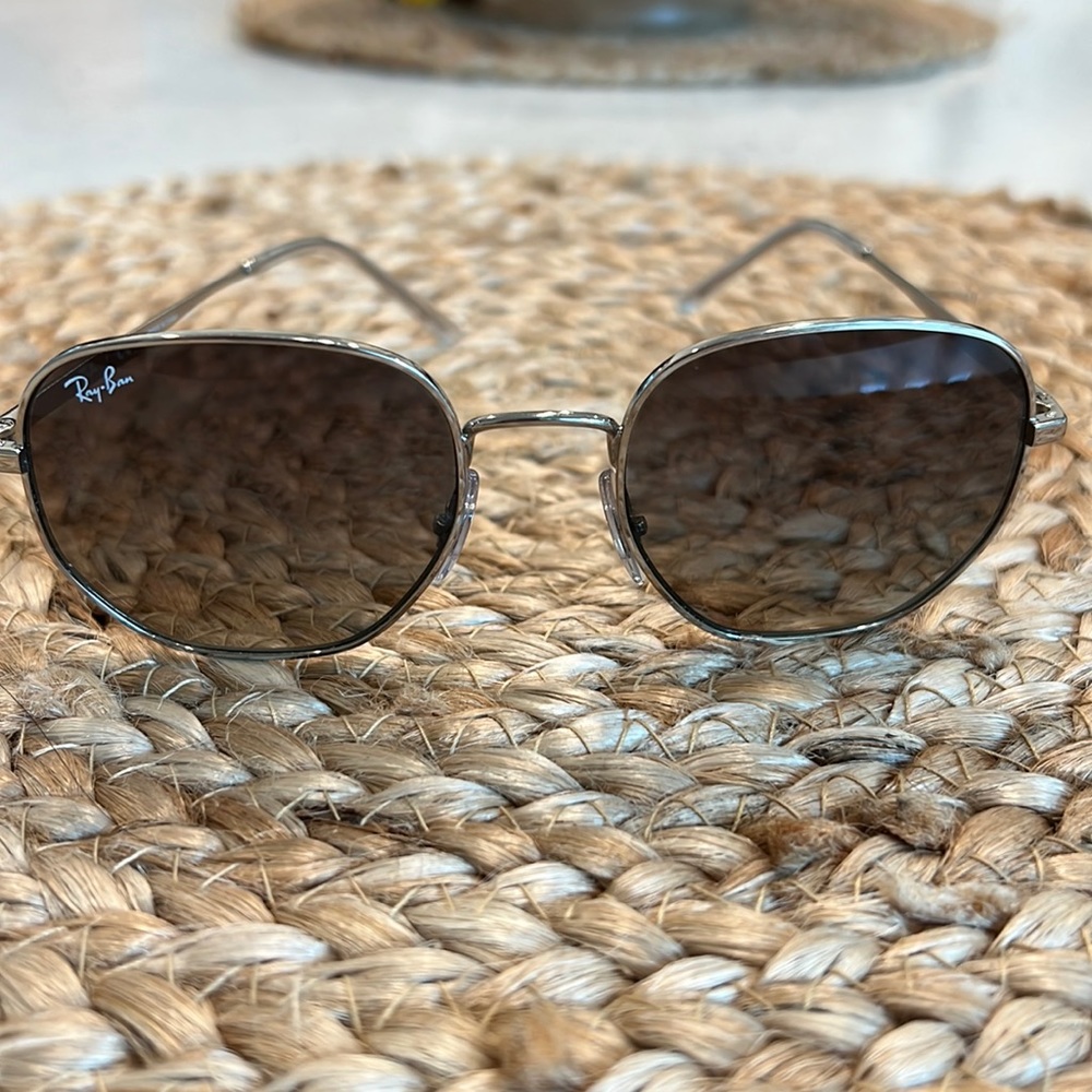 Silver frame with light brown shade! Brand new.